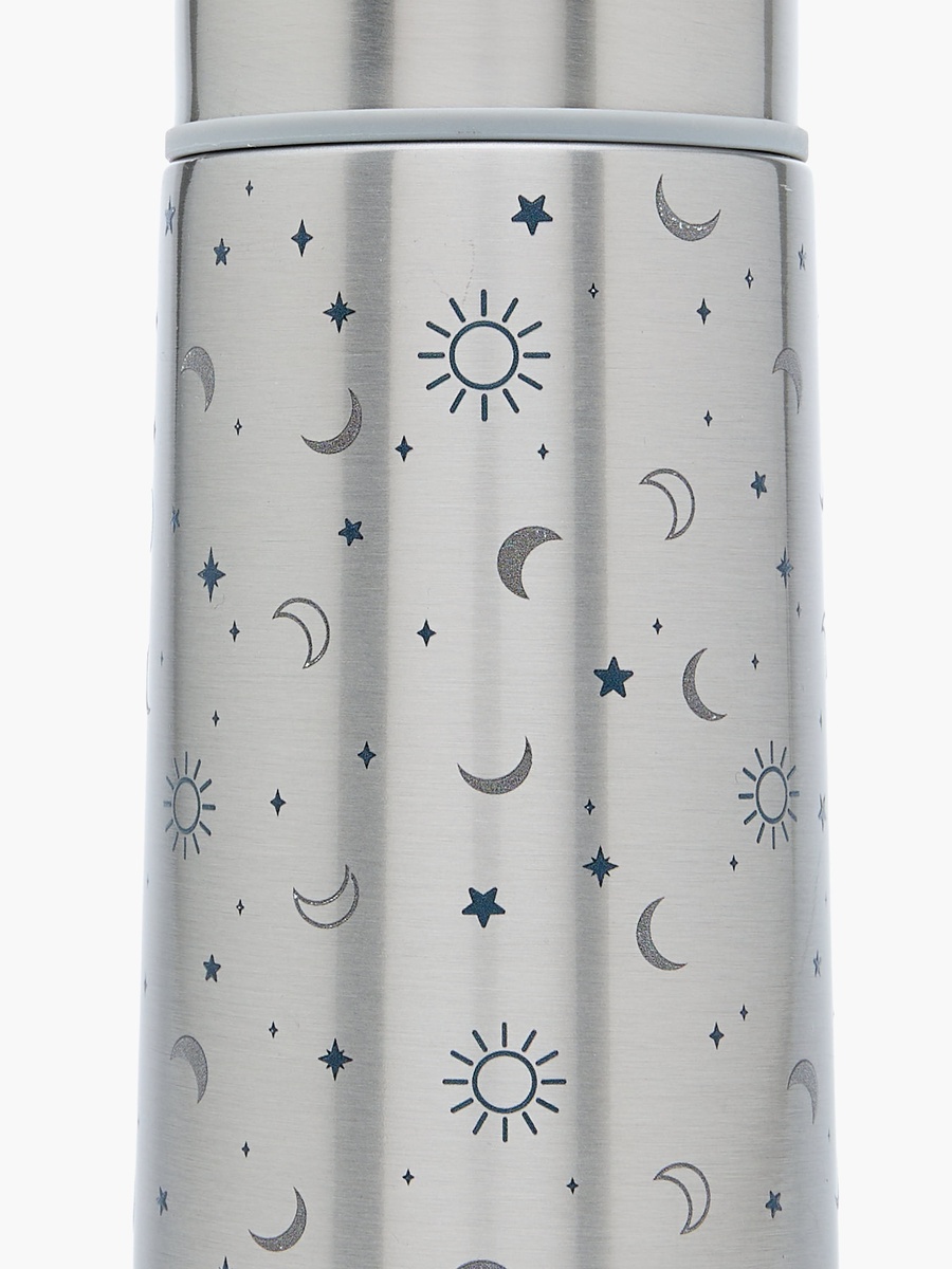 Celestial Print Stainless Steel Thermos Flask with Wide Mouth and Vacuum Insulation - 350 ml