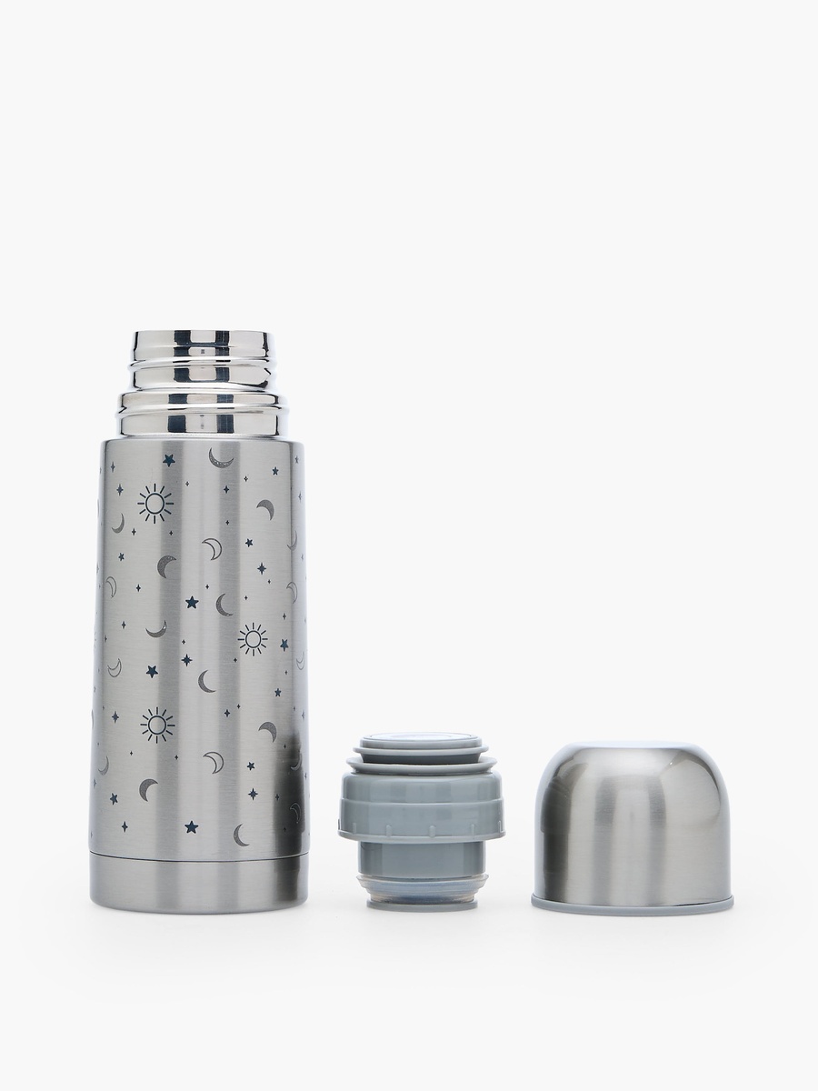 Celestial Print Stainless Steel Thermos Flask with Wide Mouth and Vacuum Insulation - 350 ml