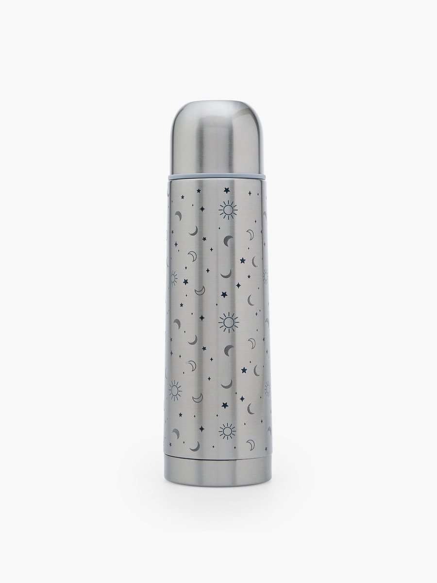 Celestial Print Stainless Steel Water Bottle with Wide Mouth and Vacuum Insulation - 500 ml