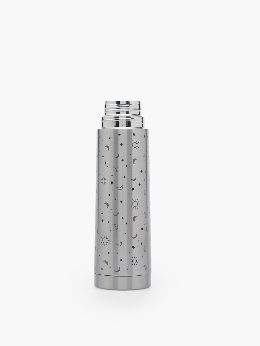 Celestial Print Stainless Steel Water Bottle with Wide Mouth and Vacuum Insulation - 500 ml