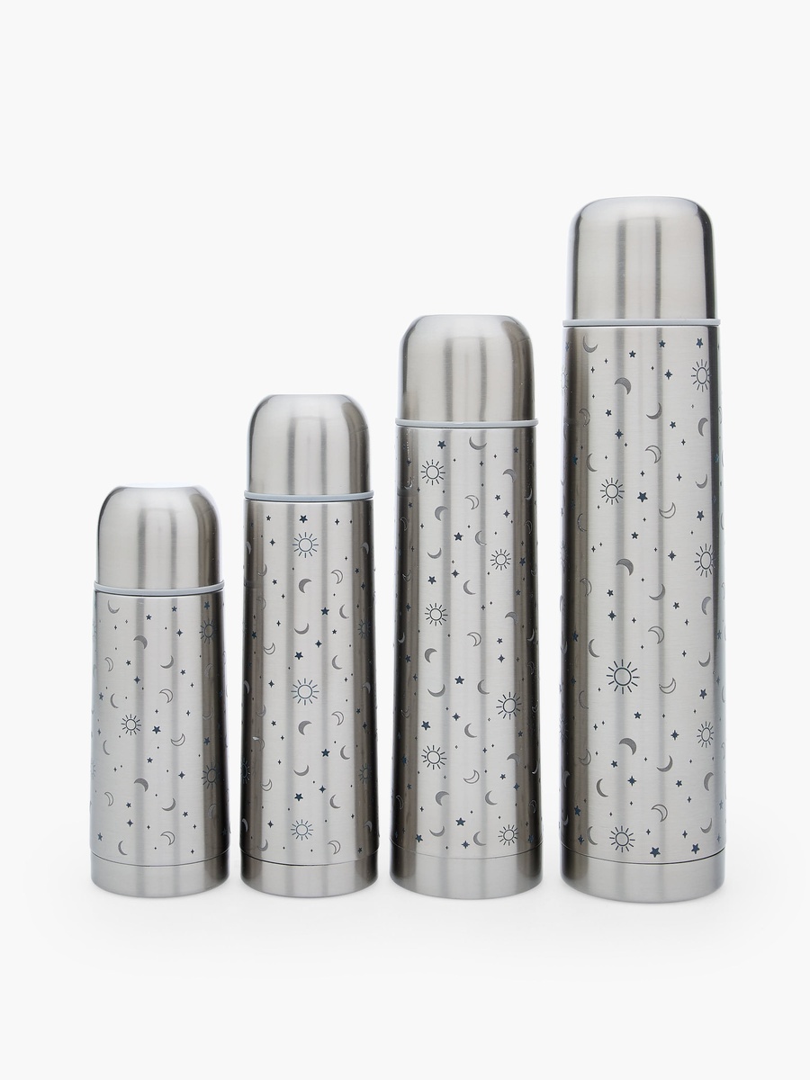 Celestial Print Stainless Steel Water Bottle with Wide Mouth and Vacuum Insulation - 500 ml
