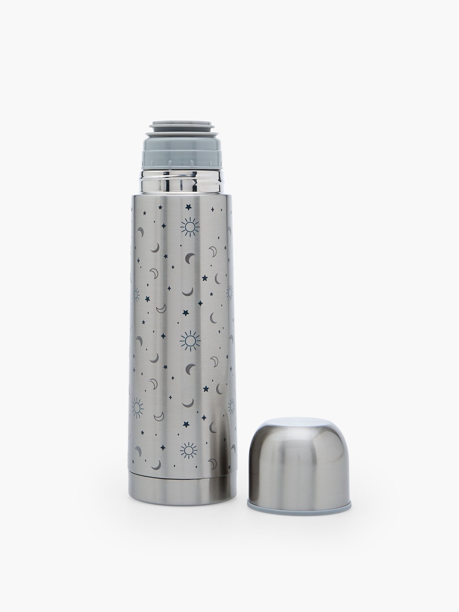 Celestial Print Stainless Steel Water Bottle with Wide Mouth and Vacuum Insulation - 500 ml