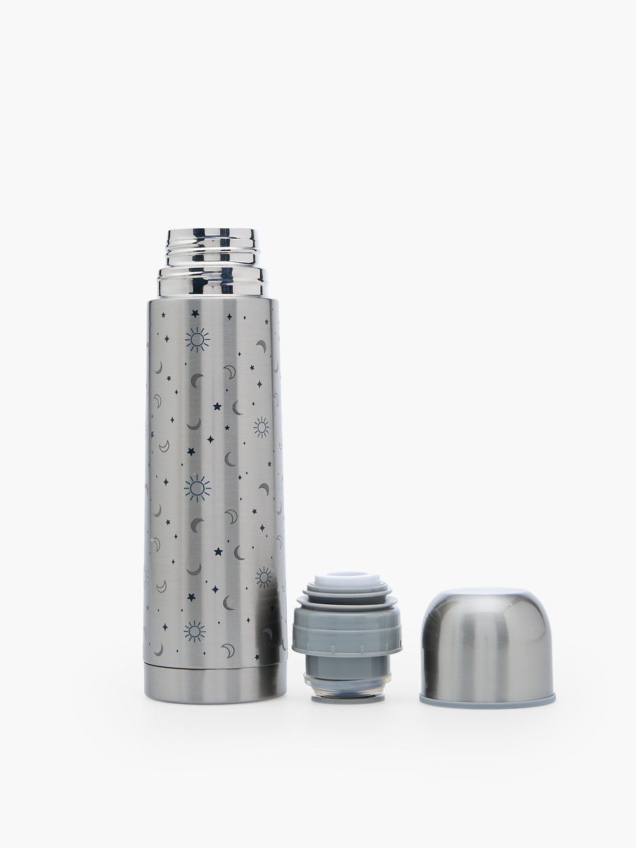 Celestial Print Stainless Steel Water Bottle with Wide Mouth and Vacuum Insulation - 500 ml