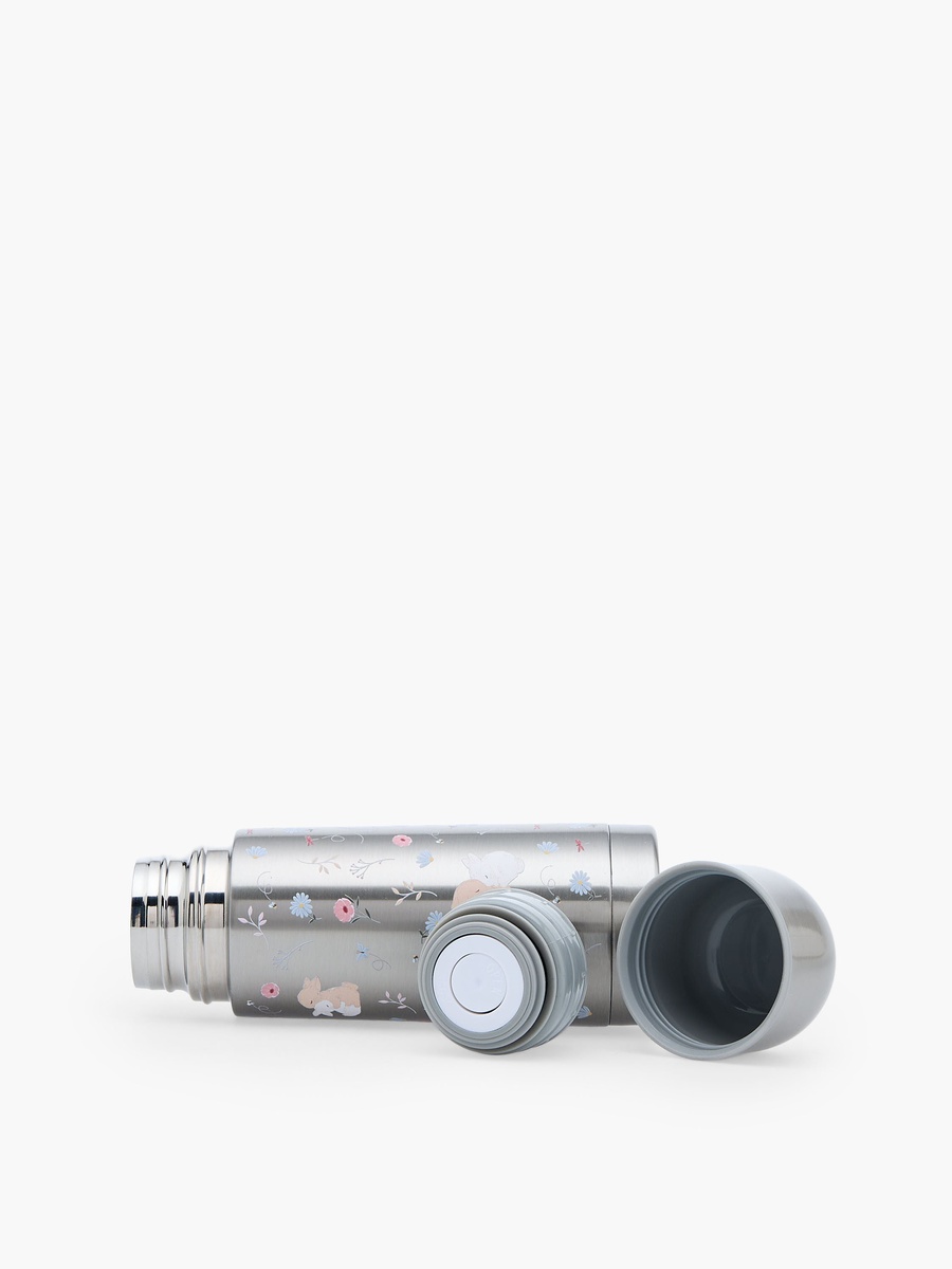Bunny Print Stainless Steel Water Bottle with Wide Mouth and Vacuum Insulation - 350 ml