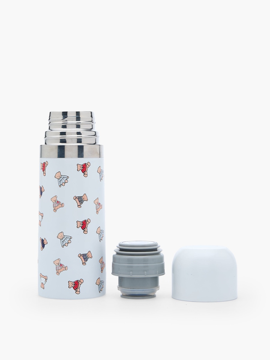 Cute Print Stainless Steel Thermos Flask with Wide Mouth and Vacuum Insulation - 350 ml