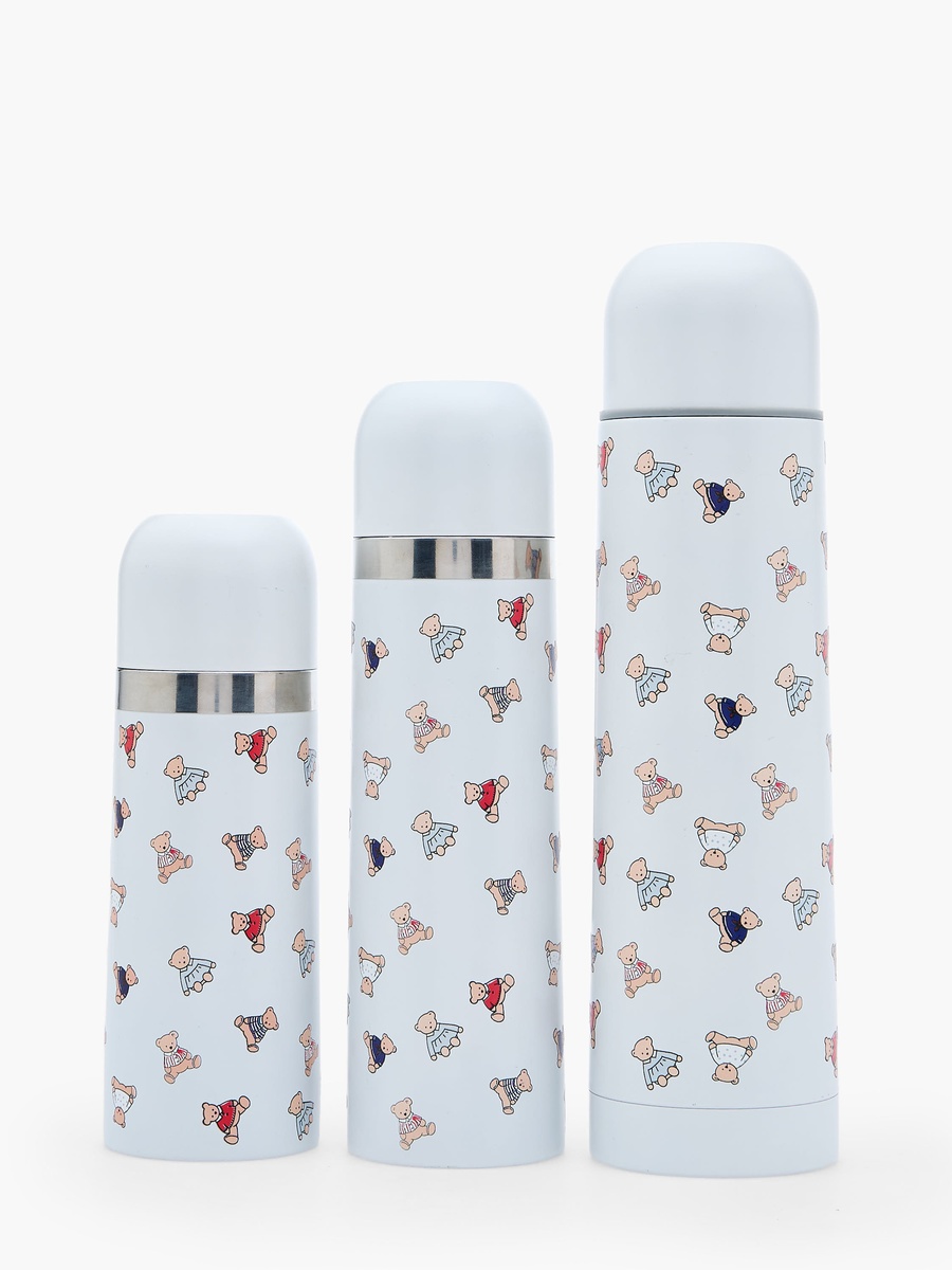 Cute Print Stainless Steel Thermos Flask with Wide Mouth and Vacuum Insulation - 350 ml