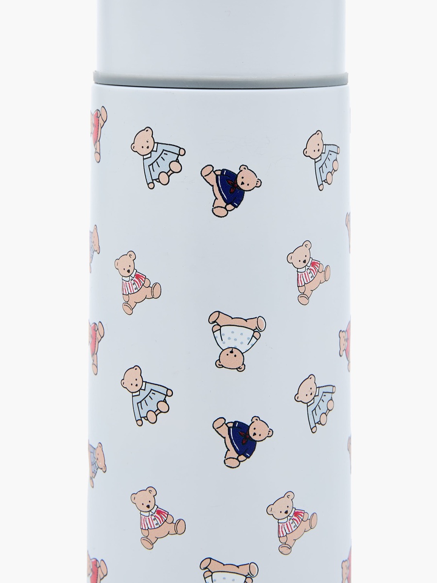 Cute Print Stainless Steel Thermos Flask with Wide Mouth and Vacuum Insulation - 350 ml