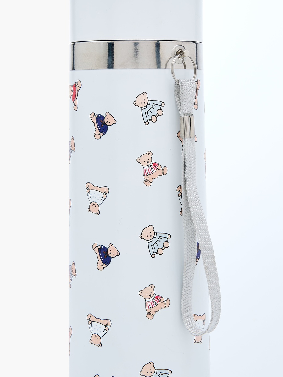 Cute Print Stainless Steel Thermos Flask with Wide Mouth and Vacuum Insulation - 350 ml