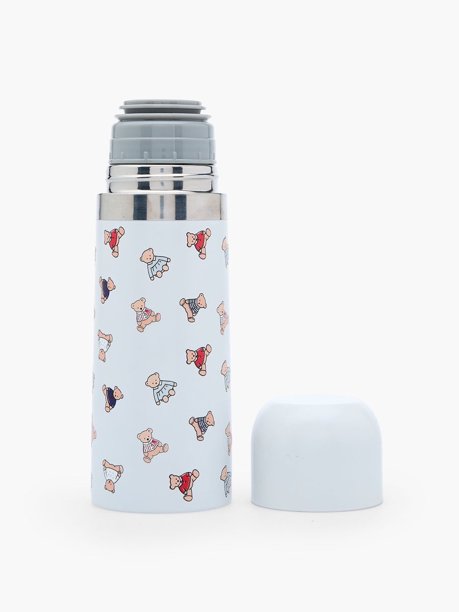 Cute Print Stainless Steel Thermos Flask with Wide Mouth and Vacuum Insulation - 350 ml