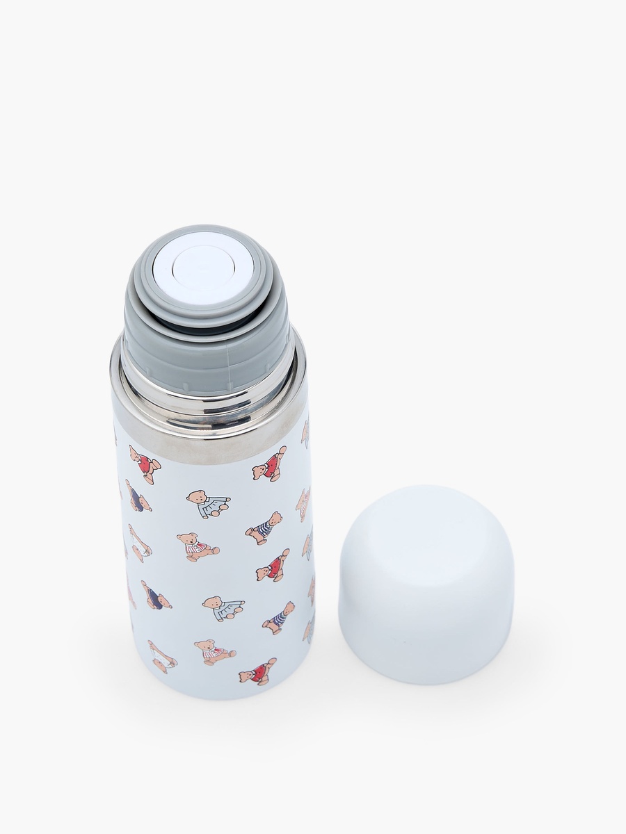 Cute Print Stainless Steel Thermos Flask with Wide Mouth and Vacuum Insulation - 350 ml