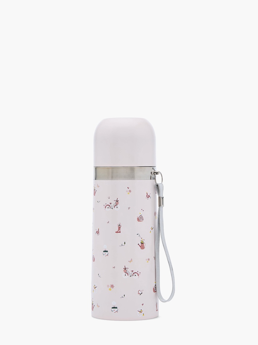 Cute Print Stainless Steel Thermos Flask with Wide Mouth and Vacuum Insulation - 350 ml