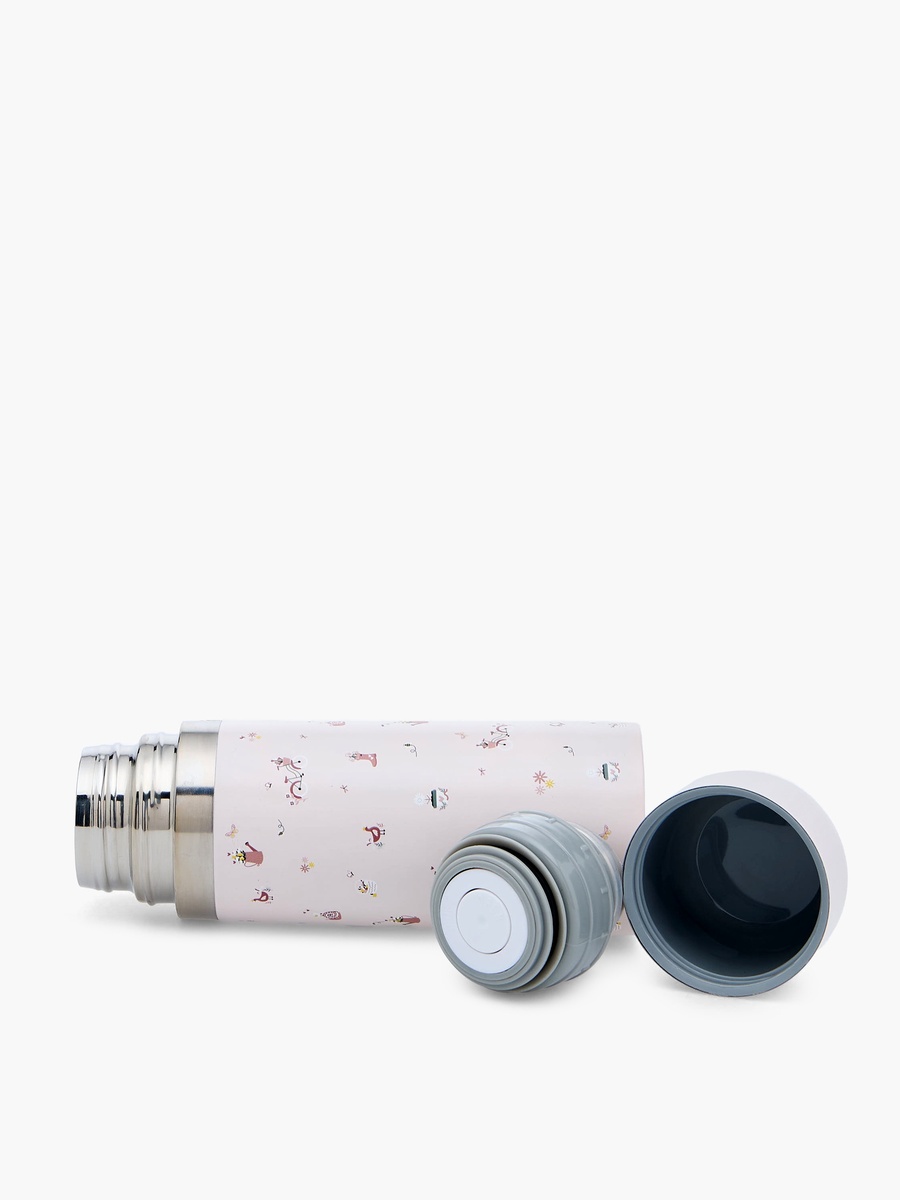 Cute Print Stainless Steel Thermos Flask with Wide Mouth and Vacuum Insulation - 350 ml