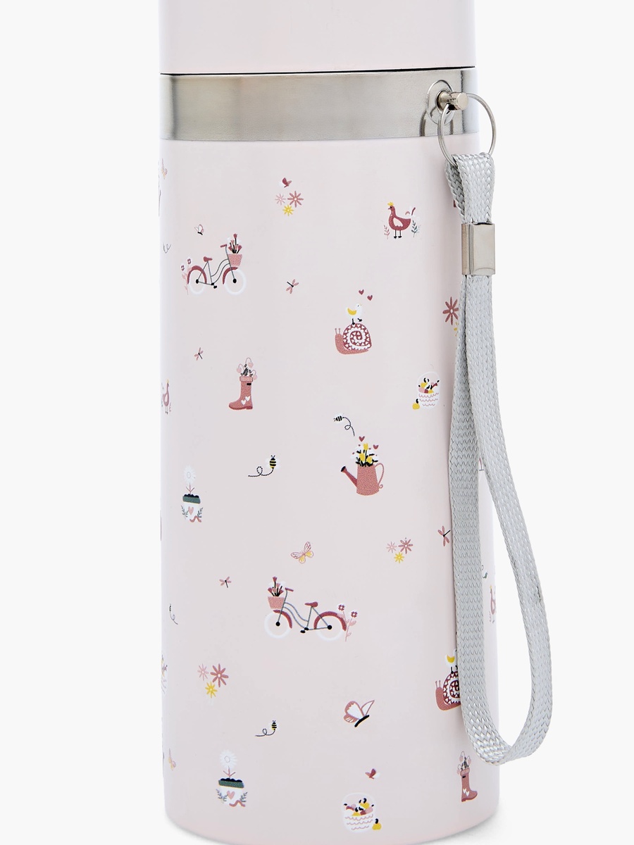 Cute Print Stainless Steel Thermos Flask with Wide Mouth and Vacuum Insulation - 350 ml