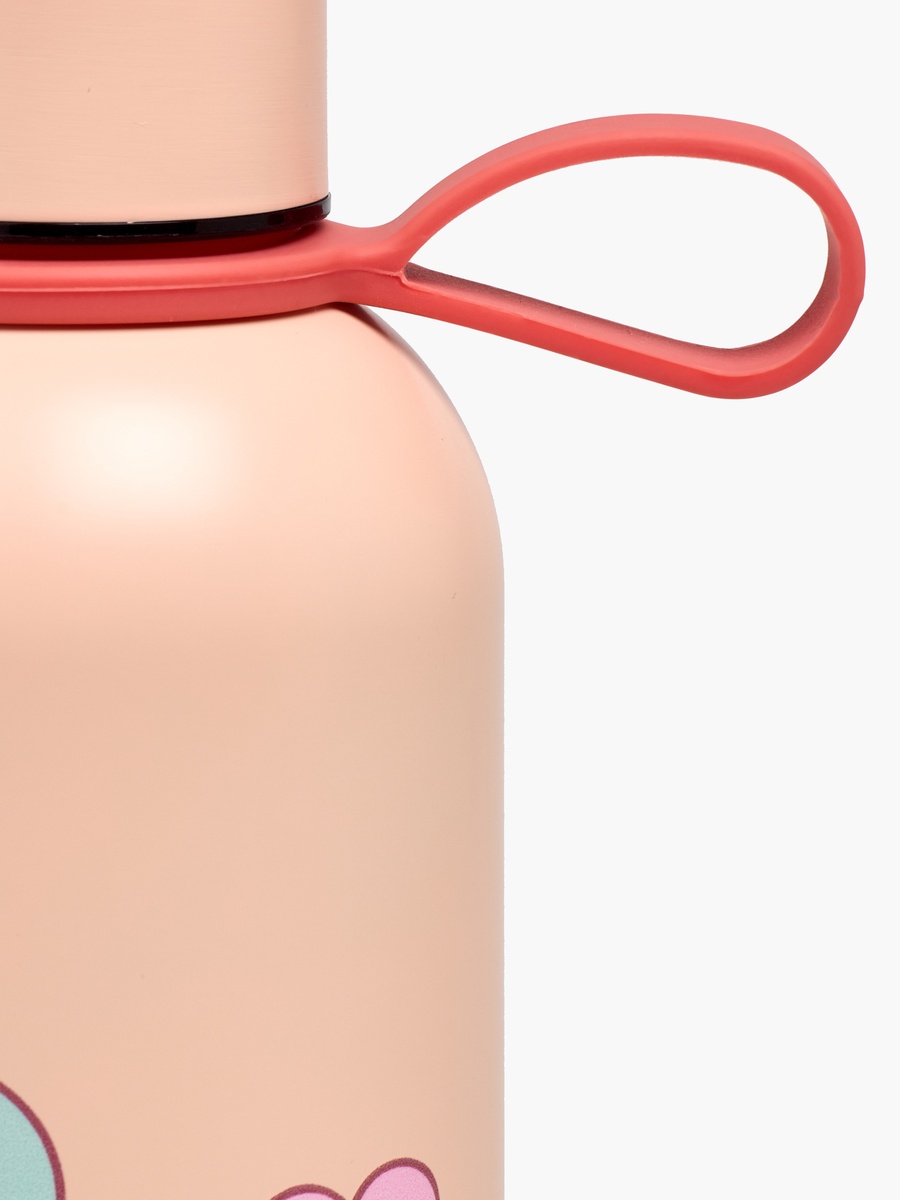Floral Print Stainless Steel Water Bottle with Carry Loop