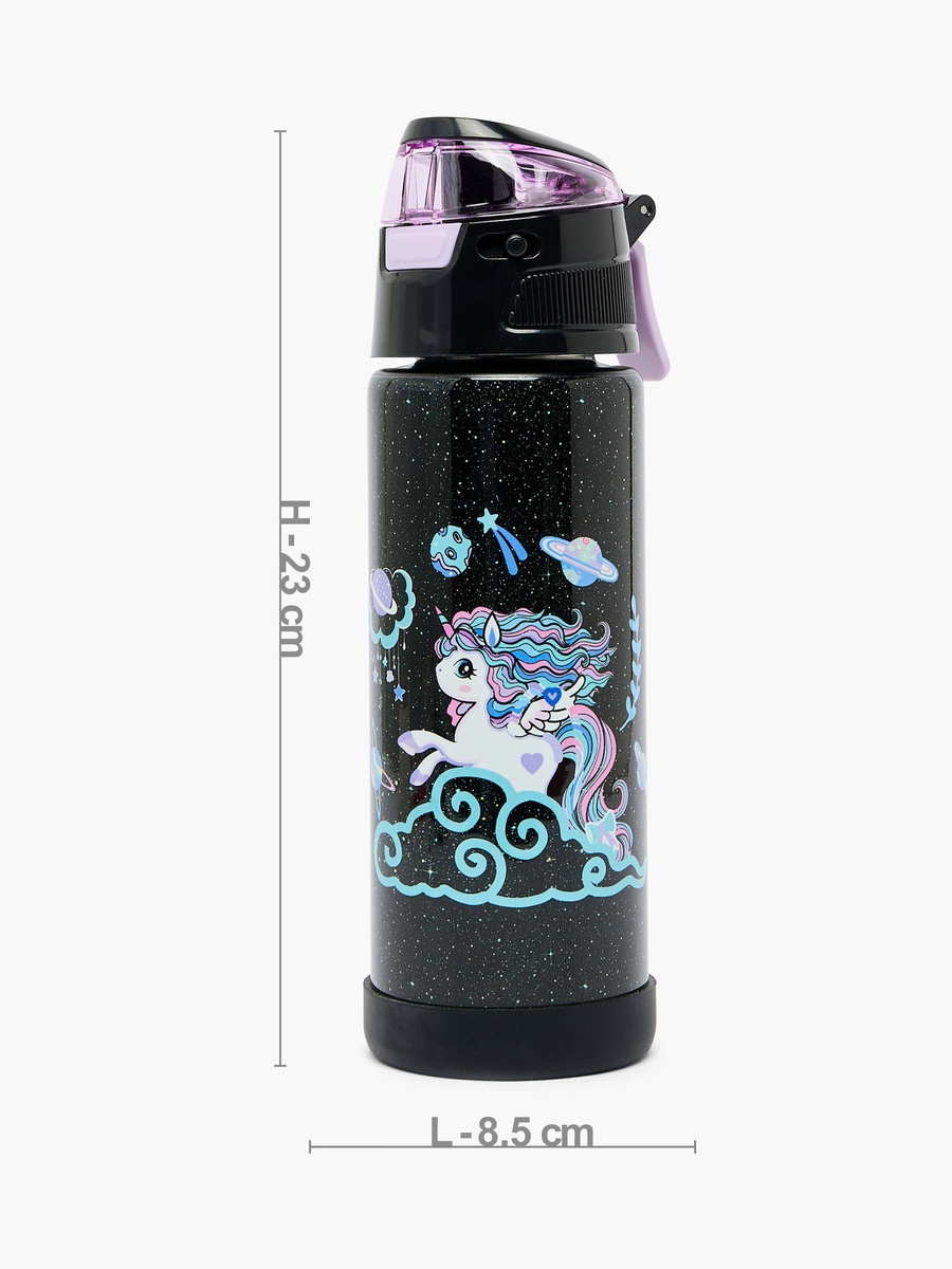 Unicorn Print Stainless Steel Water Bottle with Straw Spout