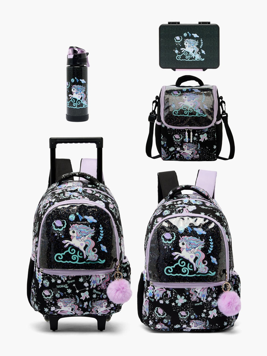 Unicorn Print Stainless Steel Water Bottle with Straw Spout