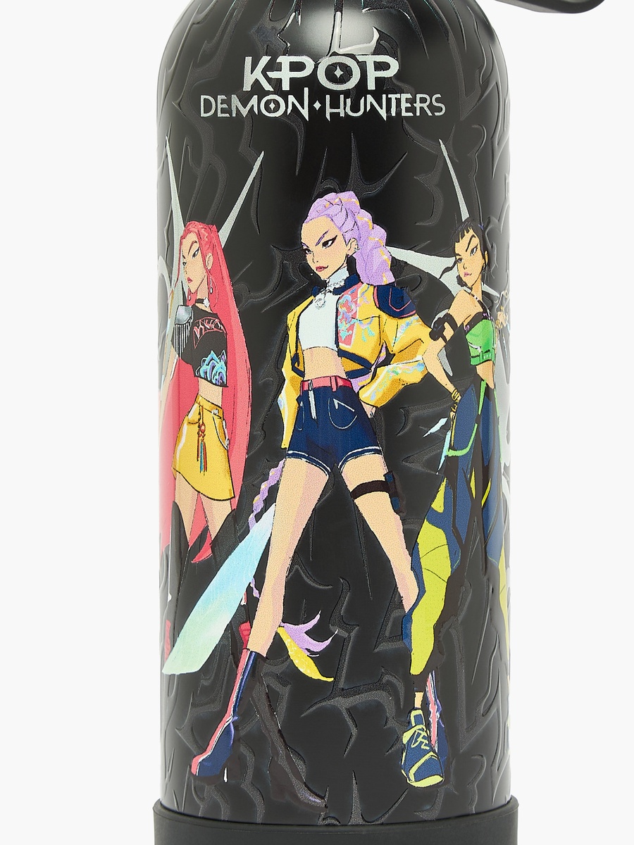 KPop Demon Hunters Print Stainless Steel Water Bottle with Wide Mouth and Carry Loop