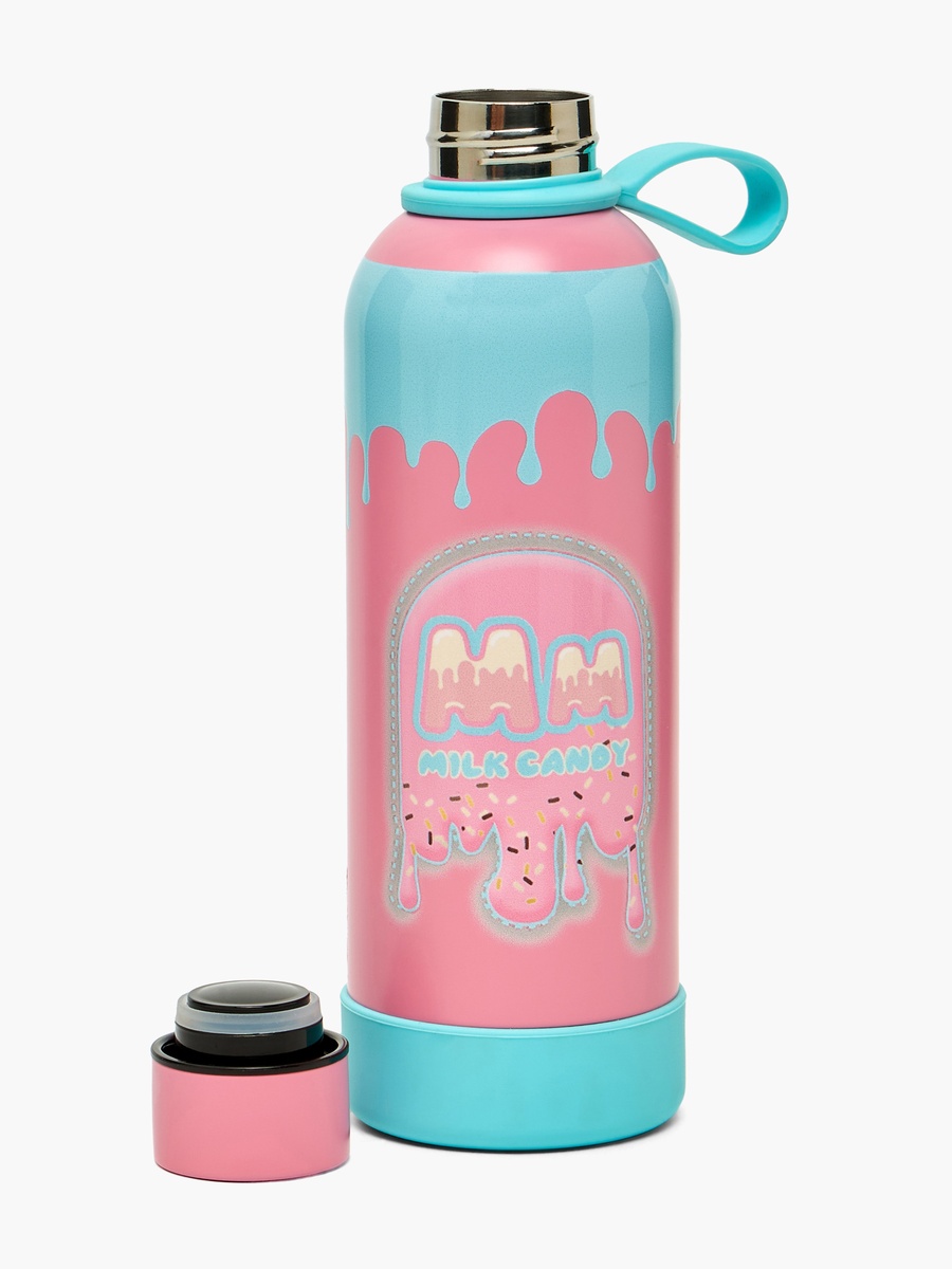 Drip Print Stainless Steel Water Bottle with Loop Handle