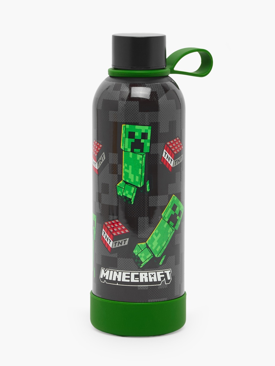 Minecraft Print Stainless Steel Water Bottle with Loop Handle