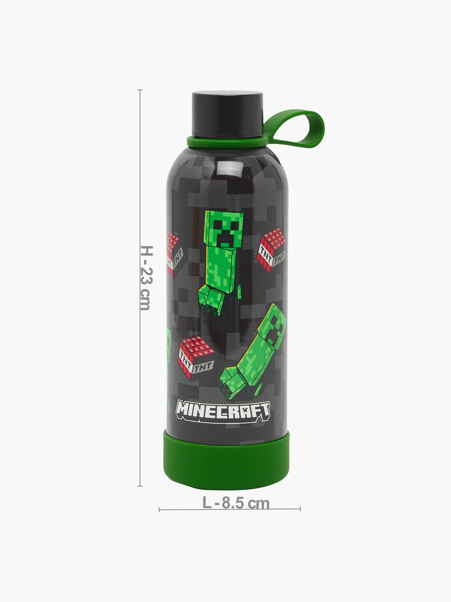 Minecraft Print Stainless Steel Water Bottle with Loop Handle