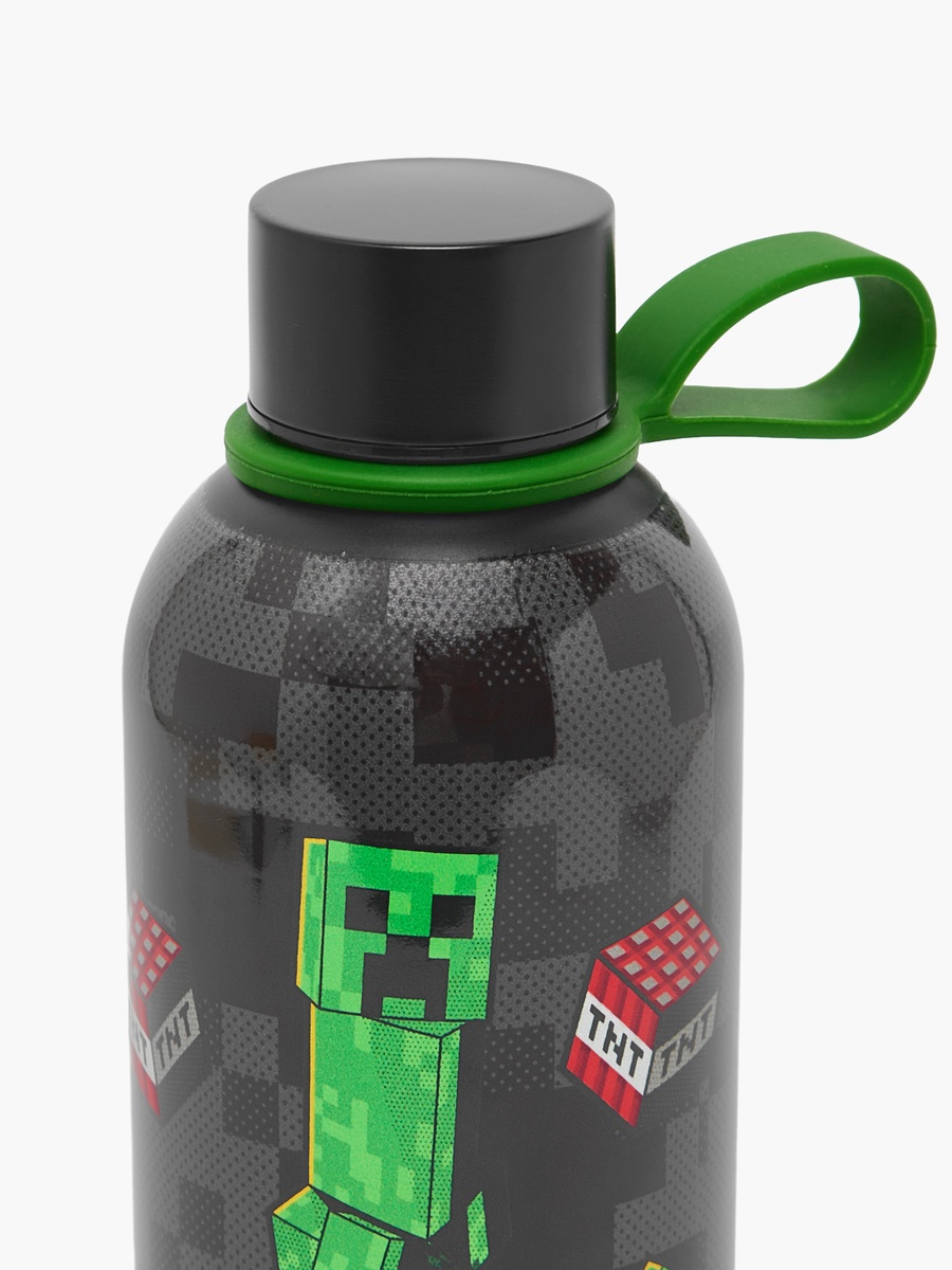 Minecraft Print Stainless Steel Water Bottle with Loop Handle