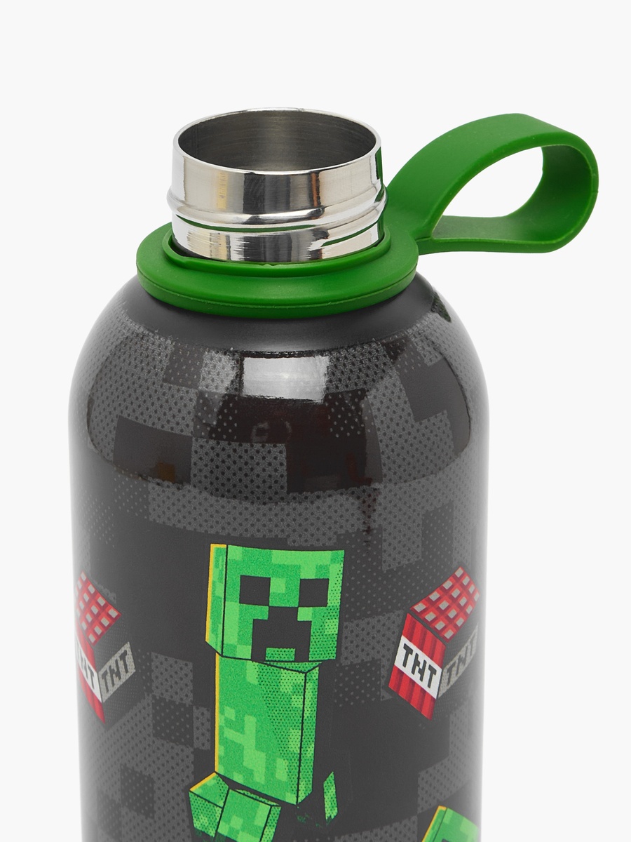 Minecraft Print Stainless Steel Water Bottle with Loop Handle