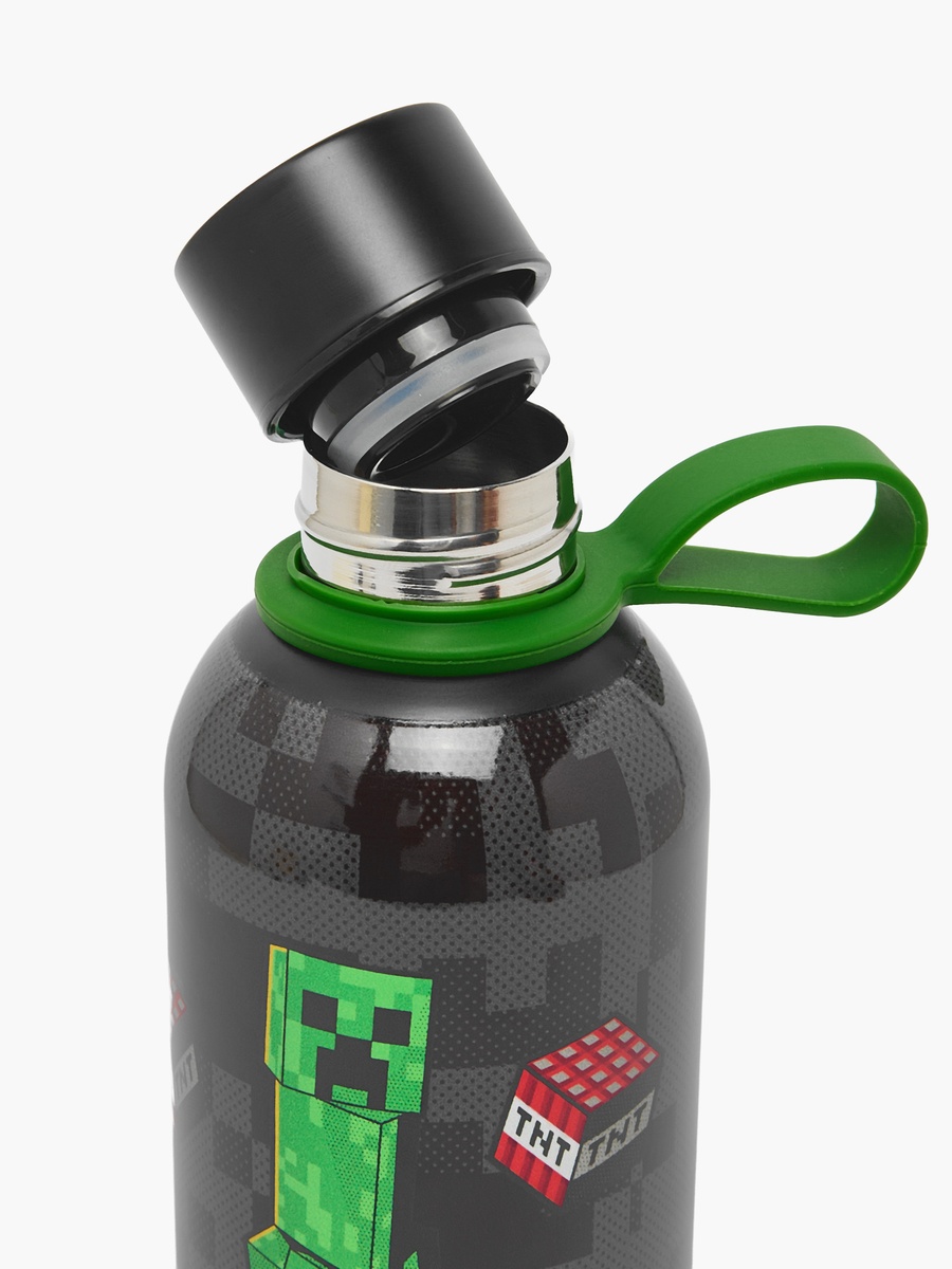 Minecraft Print Stainless Steel Water Bottle with Loop Handle