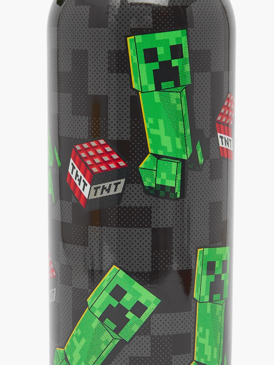 Minecraft Print Stainless Steel Water Bottle with Loop Handle