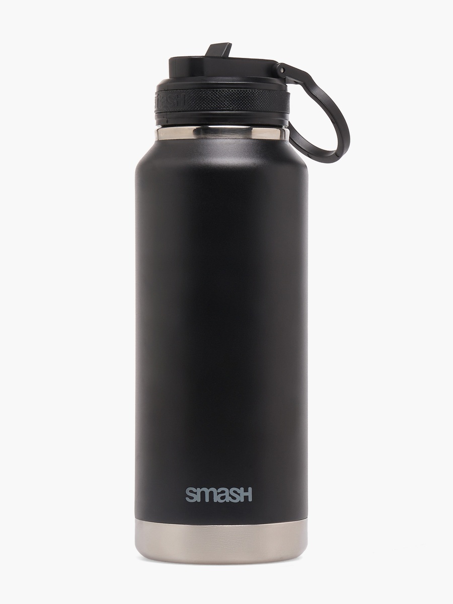 Solid Stainless Steel Water Bottle with Spout and Double Wall Insulation - 1 L