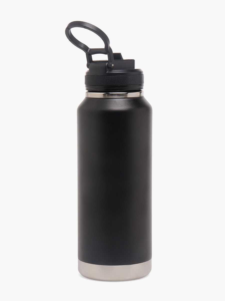 Solid Stainless Steel Water Bottle with Spout and Double Wall Insulation - 1 L