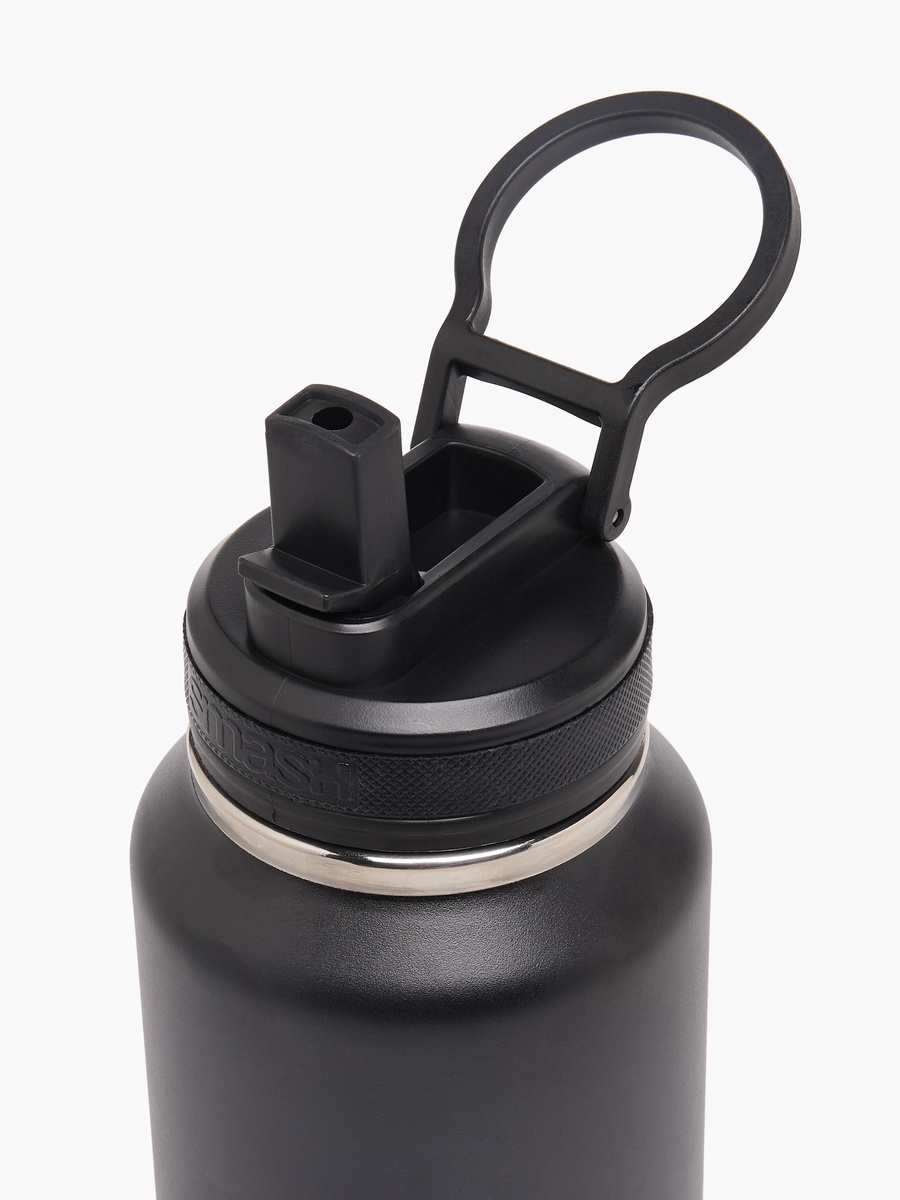 Solid Stainless Steel Water Bottle with Spout and Double Wall Insulation - 1 L