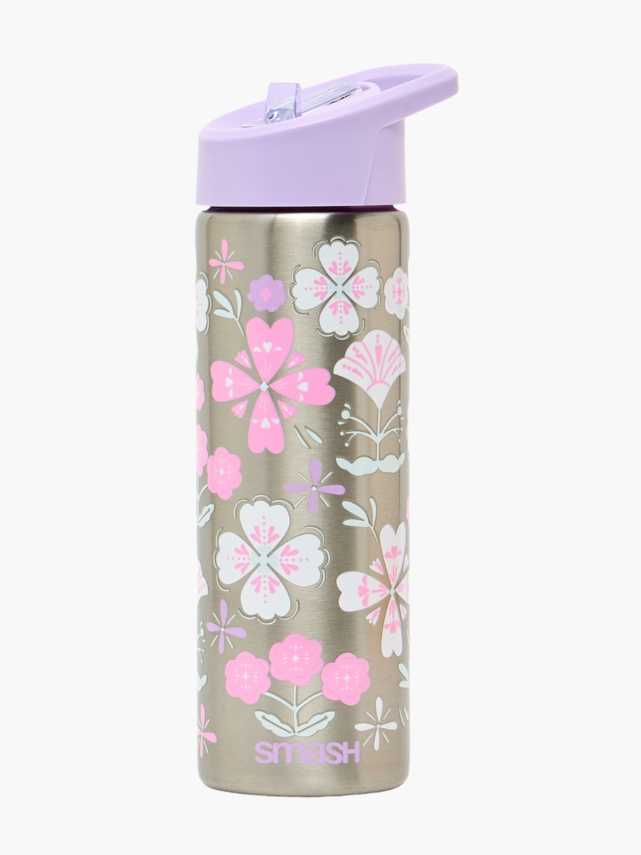 Printed Stainless Steel Water Bottle with Flip Spout and Handle - 750 ml