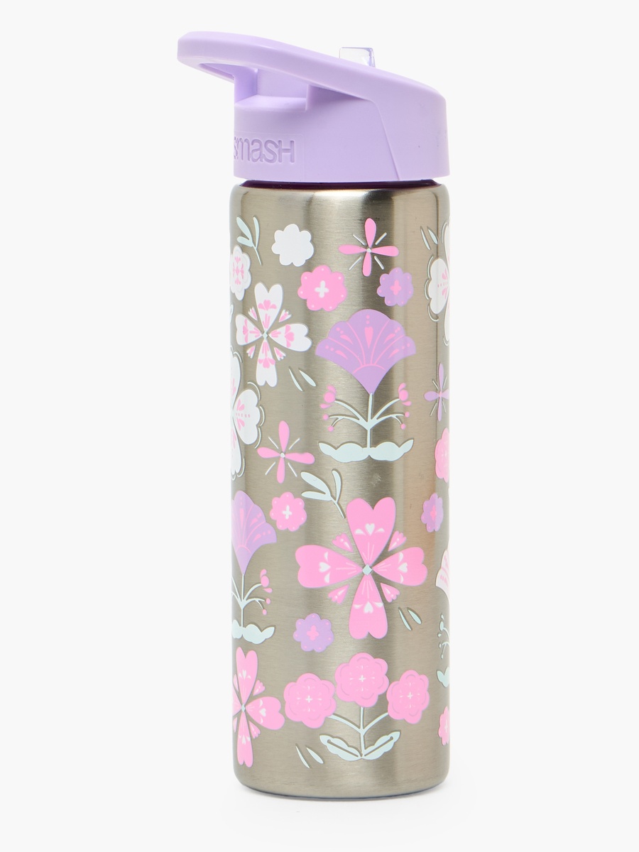 Printed Stainless Steel Water Bottle with Flip Spout and Handle - 750 ml