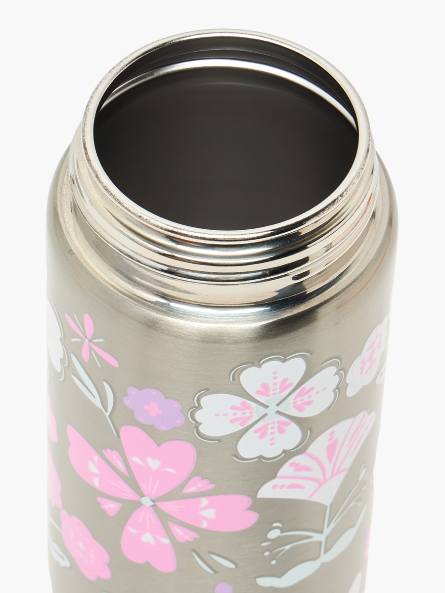Printed Stainless Steel Water Bottle with Flip Spout and Handle - 750 ml