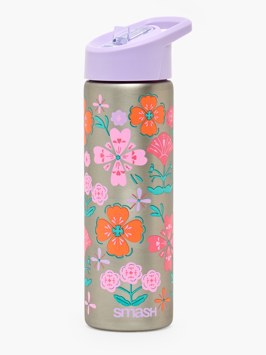 Printed Stainless Steel Water Bottle with Flip Spout and Handle - 750 ml