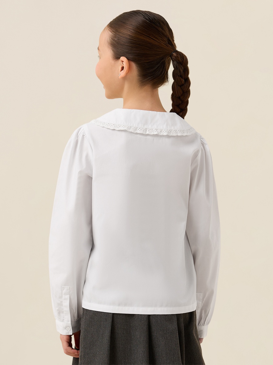 Solid Collared Top with Long Sleeves