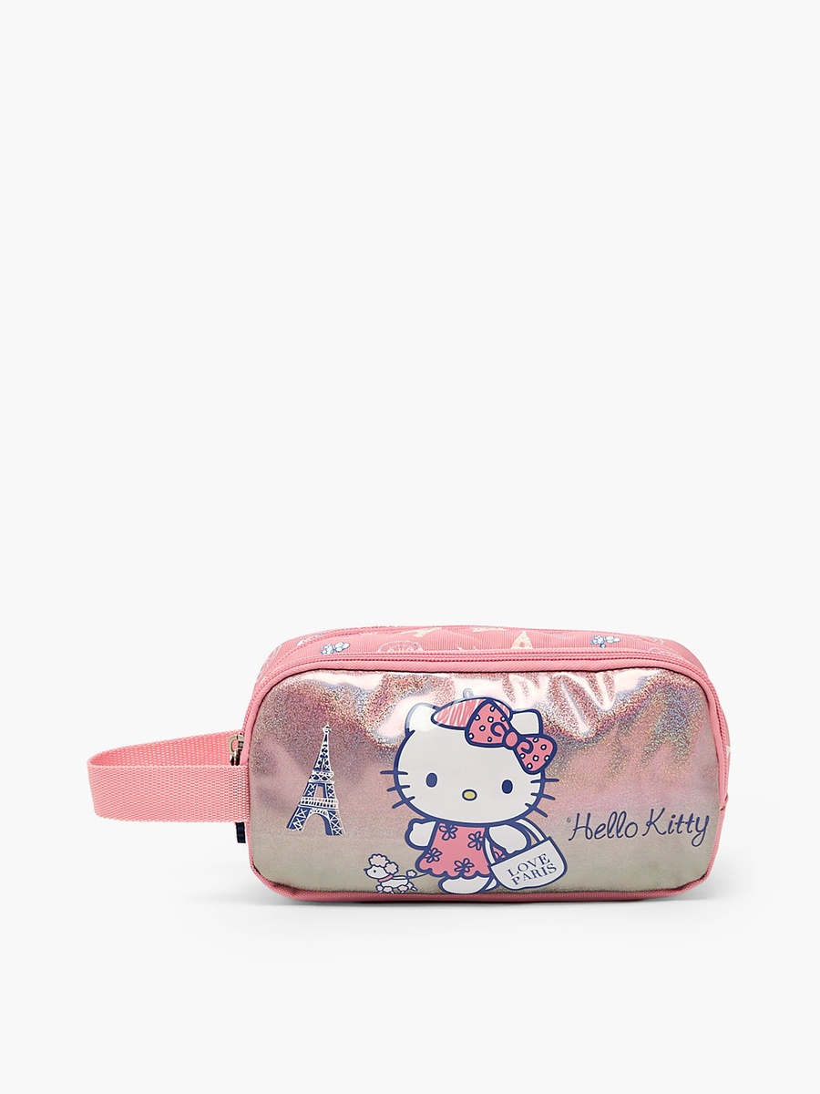 Hello Kitty Print Pencil Pouch with 2 Compartments