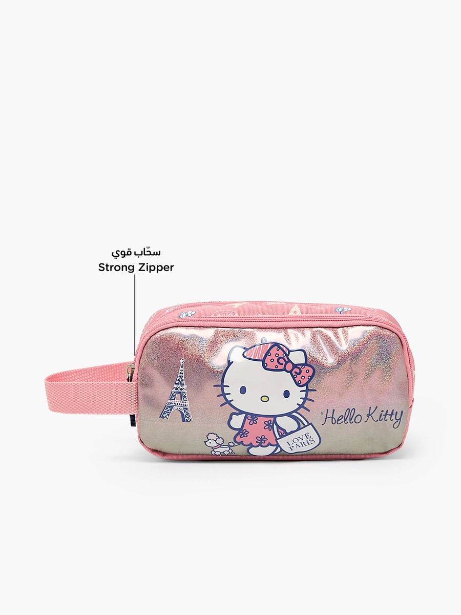 Hello Kitty Print Pencil Pouch with 2 Compartments