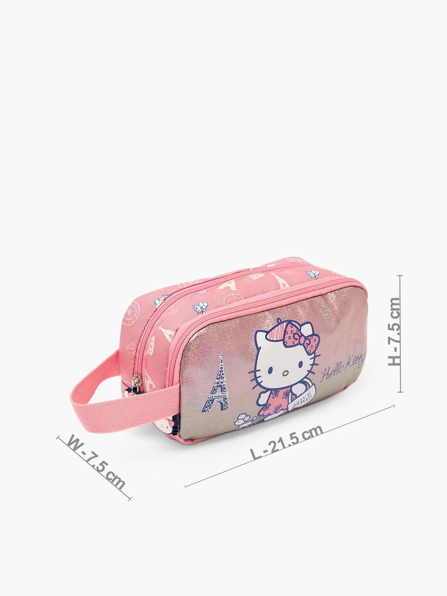 Hello Kitty Print Pencil Pouch with 2 Compartments