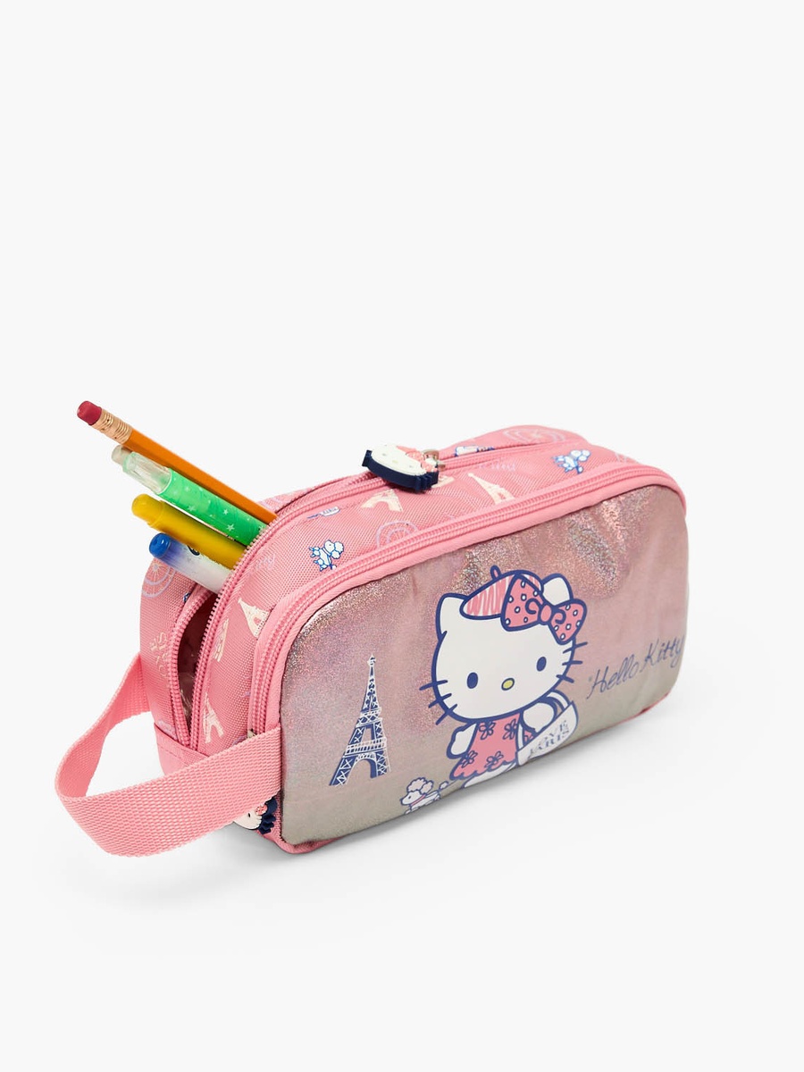 Hello Kitty Print Pencil Pouch with 2 Compartments