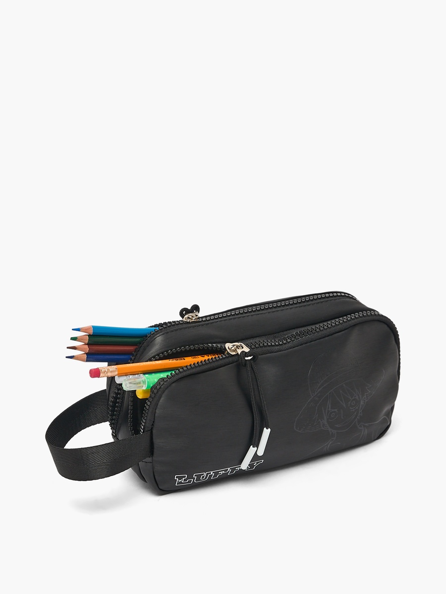 One Piece Pencil Pouch with 2 Compartments