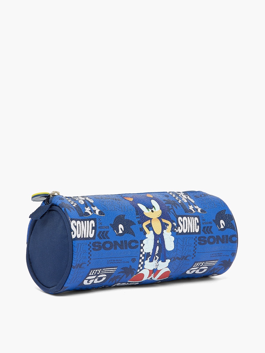 Sonic the Hedgehog Print Pencil Pouch with Zip Closure