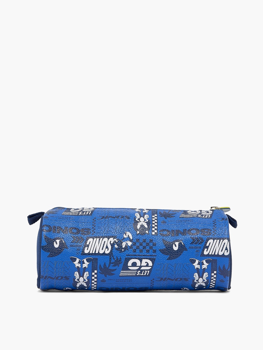 Sonic the Hedgehog Print Pencil Pouch with Zip Closure
