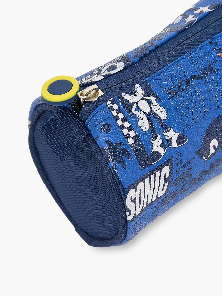 Sonic the Hedgehog Print Pencil Pouch with Zip Closure