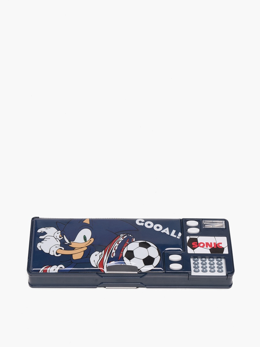 Sonic Print Pencil Case with Magnetic Flap Closure