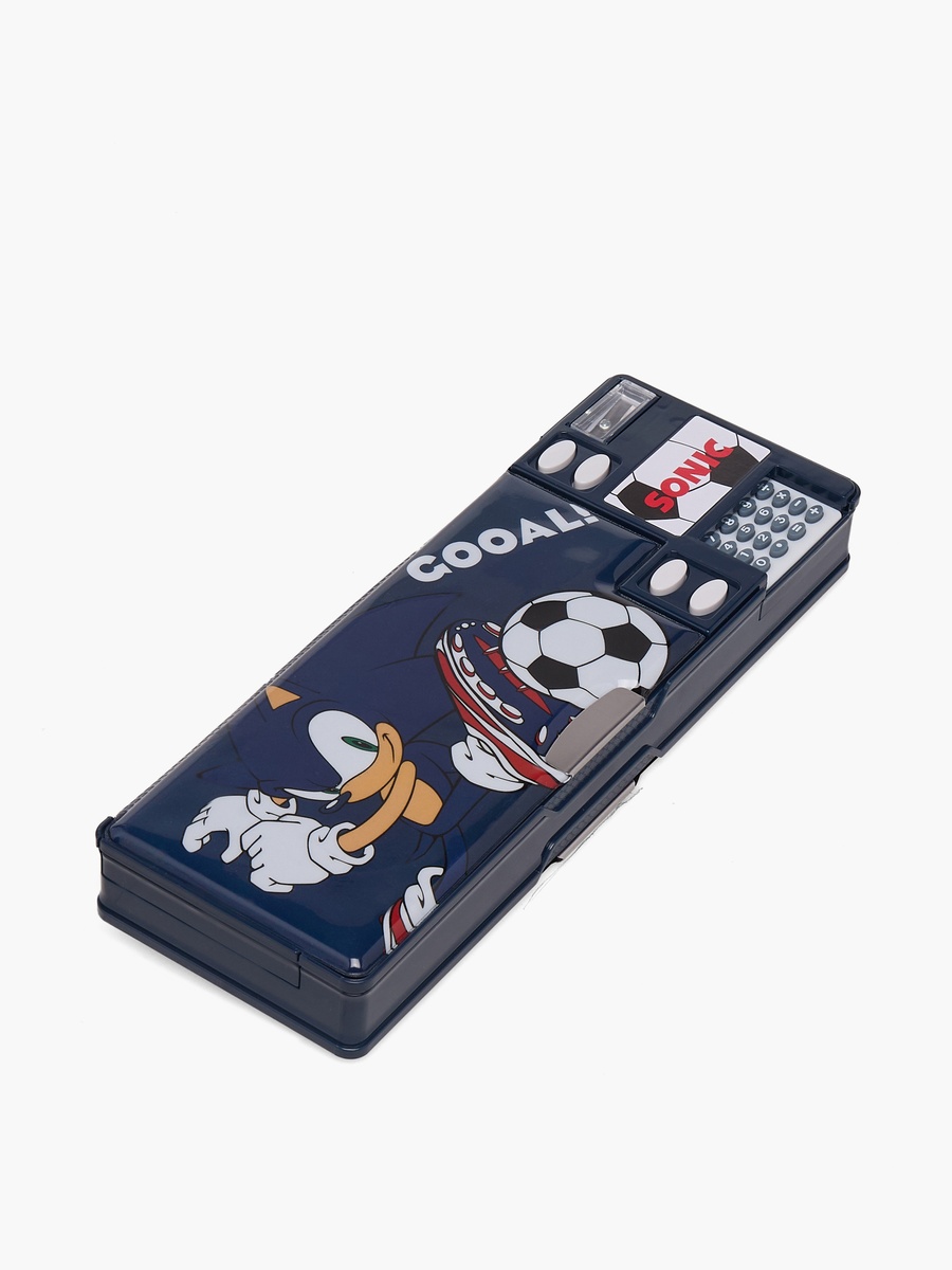Sonic Print Pencil Case with Magnetic Flap Closure
