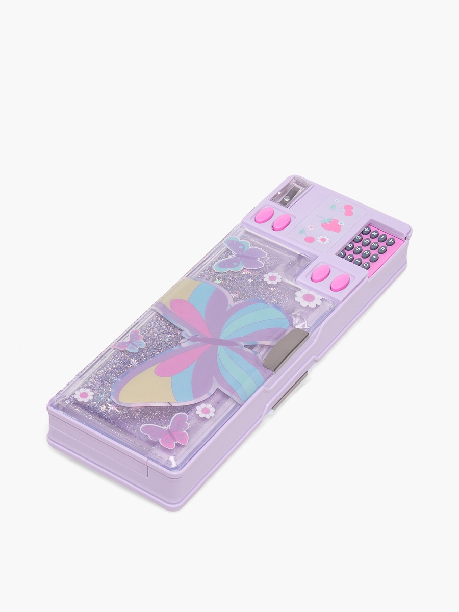 Butterfly Print Pencil Case with Calculator