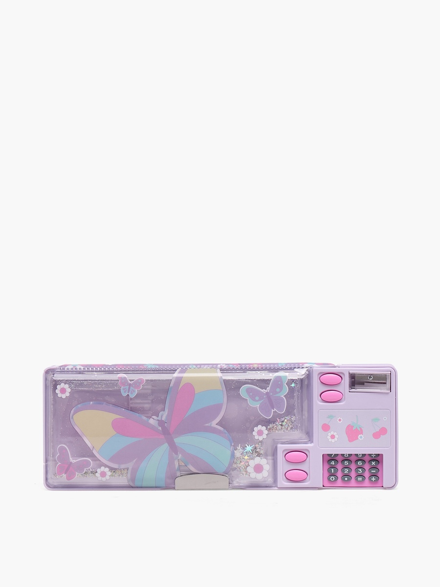 Butterfly Print Pencil Case with Calculator
