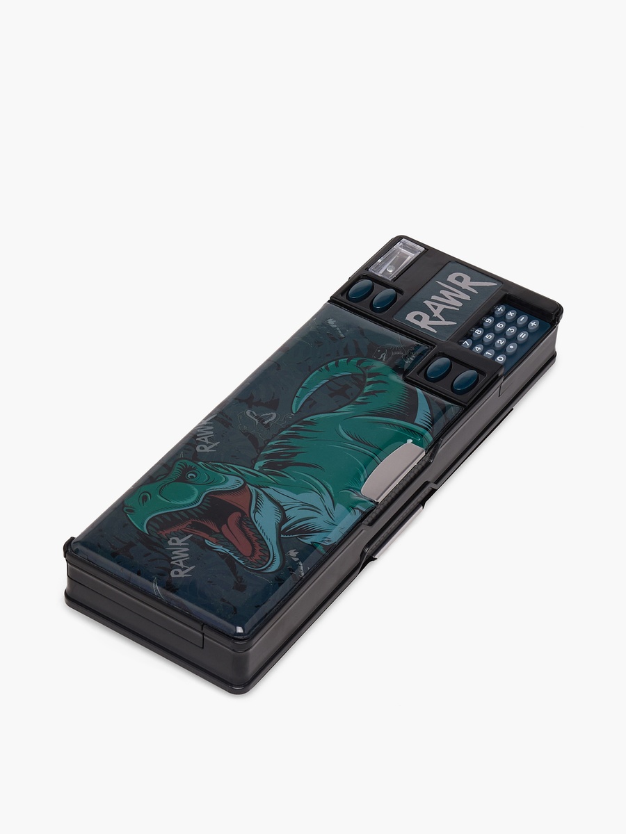 Dinosaur Print Pencil Case with Calculator