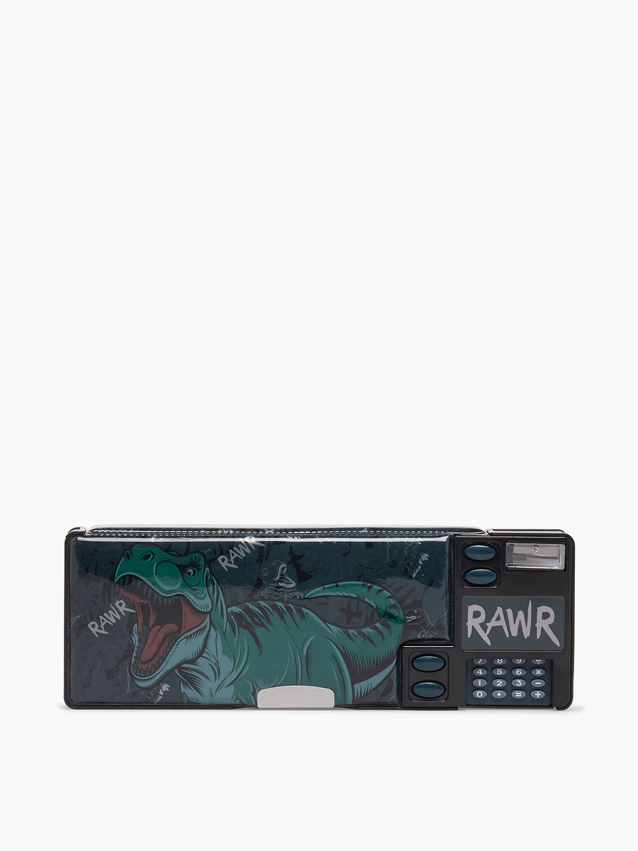 Dinosaur Print Pencil Case with Calculator